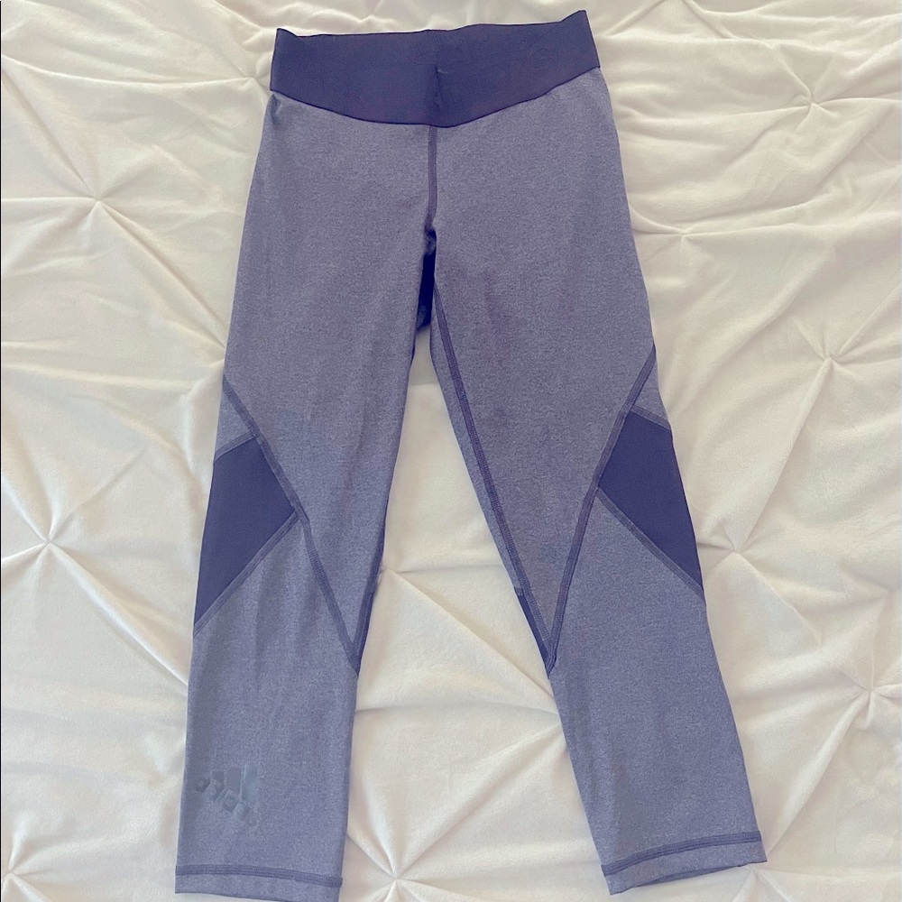Purple Adidas Capris Compression Leggings